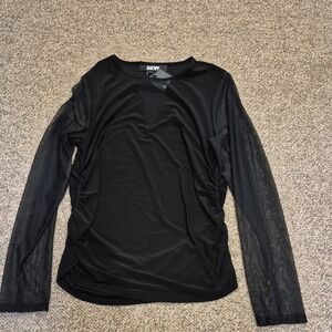 DKNY Women's Black Long Sleeve Blouse NWT Size Large